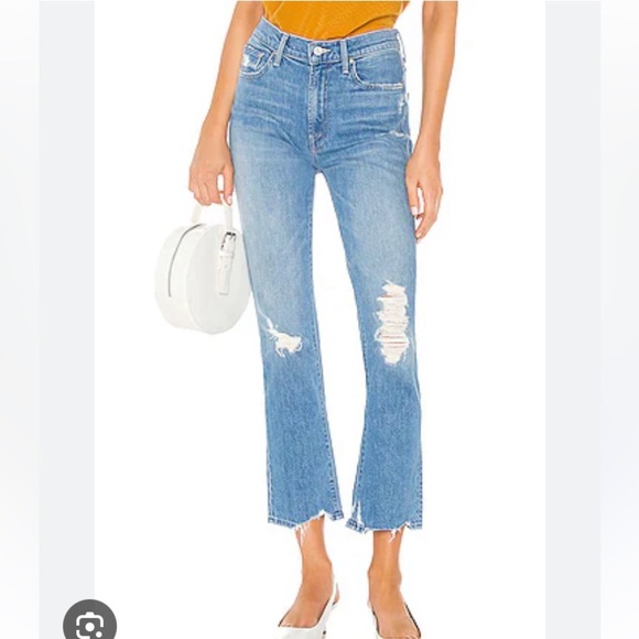 MOTHER SUPERIOR INSIDER CROP STEP CHEW IN DESTROYED BILLS HIRISE STRAIGHT LEG - Picture 2 of 16